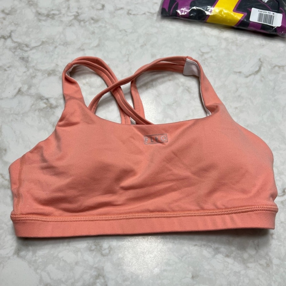 Fleo Isla strappy style bra. Small. Peach.